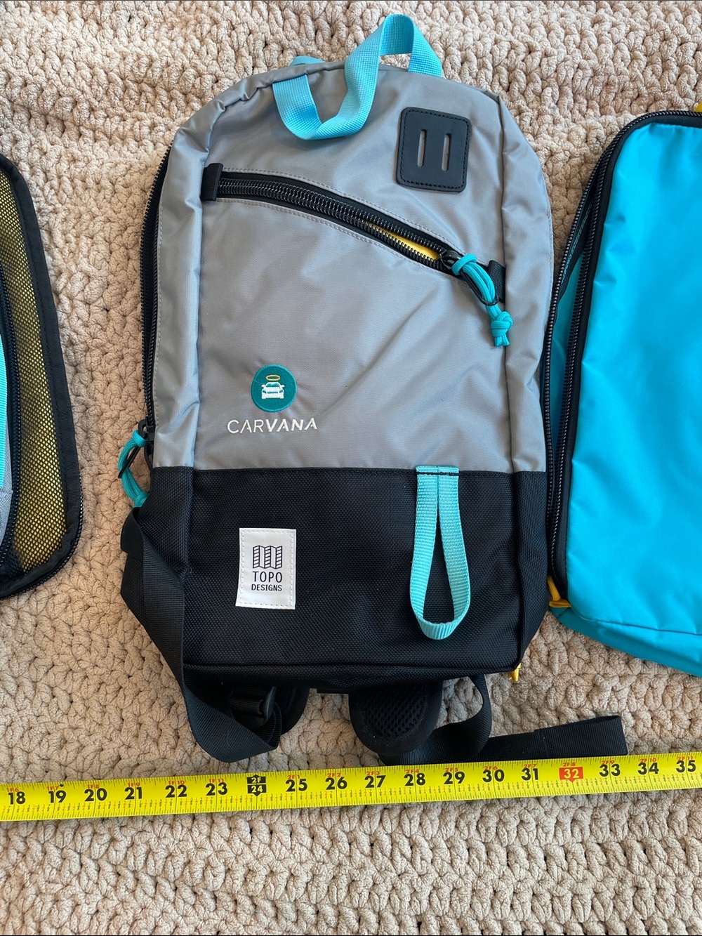 Topo Designs Gray & Black
CARVANA Travel and Daily bag with Turquoise Accents - Picture 6 of 13